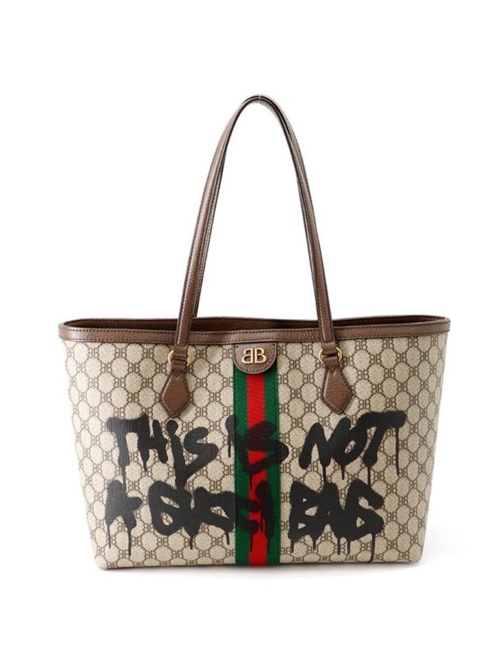 Gucci Tote Bag the Hacker Project Medium Leather Balenciaga Collaboration